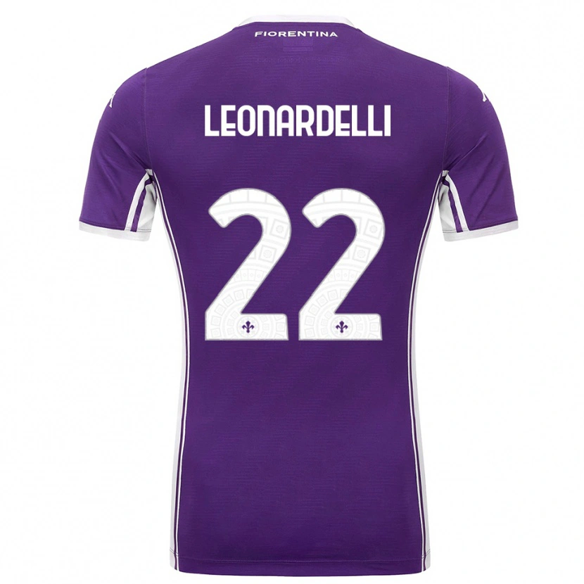Danxen Donna Maglia Pietro Leonardelli #22 Viola Bianco Kit Gara Home 2025/26 Maglietta