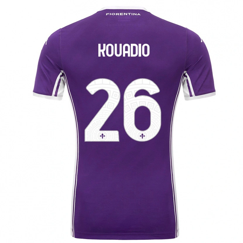 Danxen Donna Maglia Eddy Kouadio #26 Viola Bianco Kit Gara Home 2025/26 Maglietta
