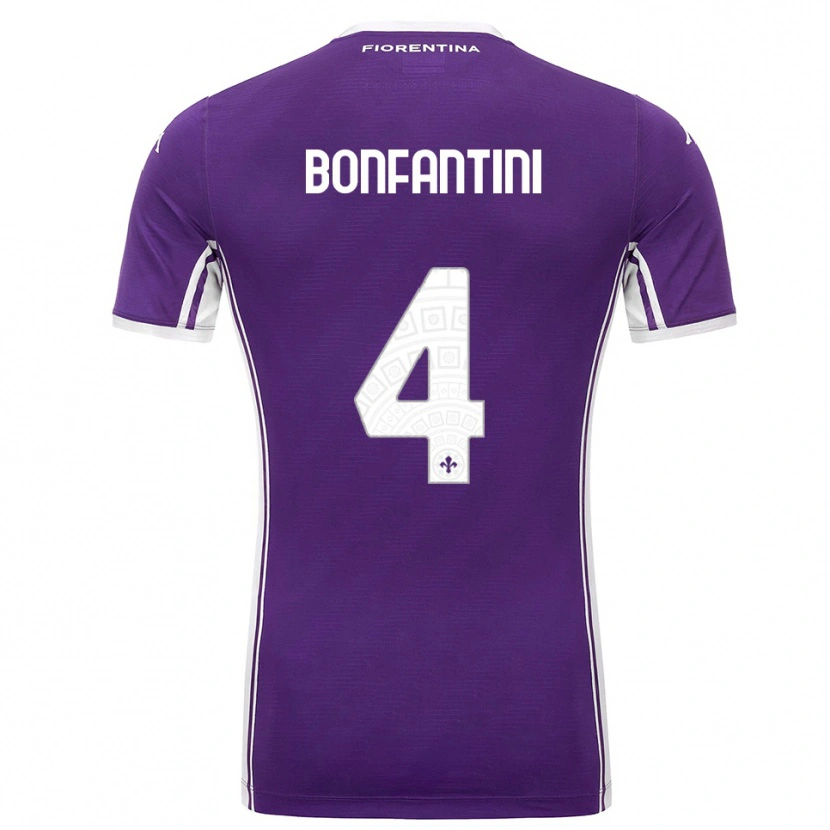 Danxen Donna Maglia Agnese Bonfantini #4 Viola Bianco Kit Gara Home 2025/26 Maglietta
