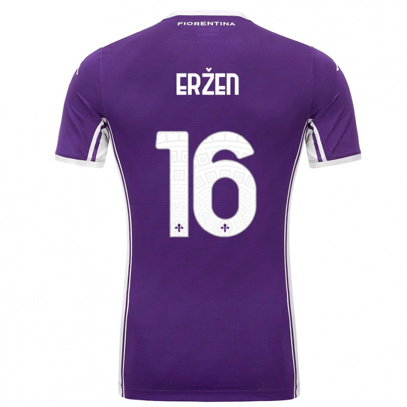 Danxen Donna Maglia Kaja Eržen #16 Viola Bianco Kit Gara Home 2025/26 Maglietta
