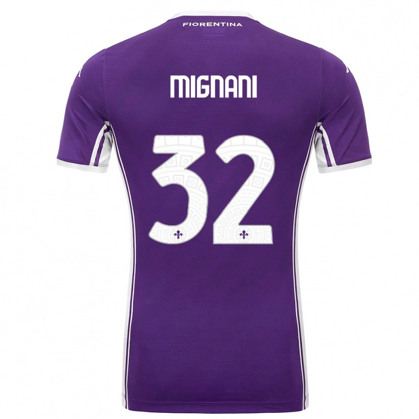 Danxen Donna Maglia Carlo Mignani #32 Viola Bianco Kit Gara Home 2025/26 Maglietta