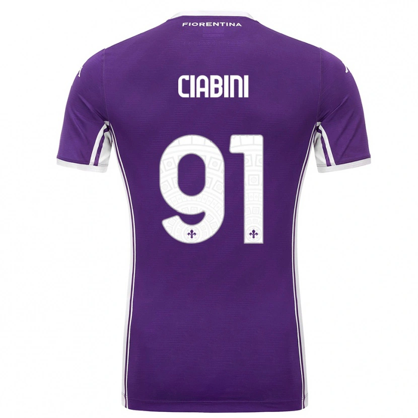 Danxen Donna Maglia Giulia Ciabini #91 Viola Bianco Kit Gara Home 2025/26 Maglietta