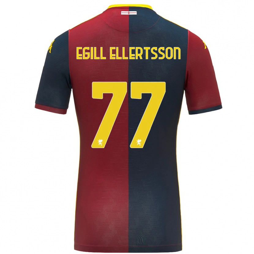 Danxen Donna Maglia Mikael Egill Ellertsson #77 Rosso Blu Royal Kit Gara Home 2025/26 Maglietta