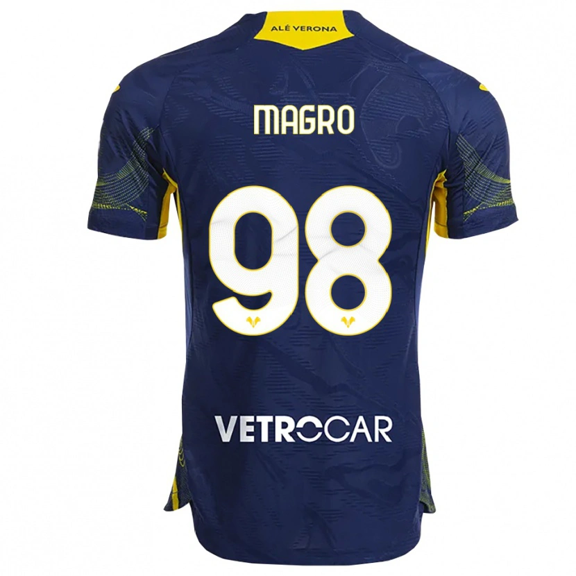 Danxen Donna Maglia Federico Magro #98 Blu Navy Giallo Kit Gara Home 2025/26 Maglietta