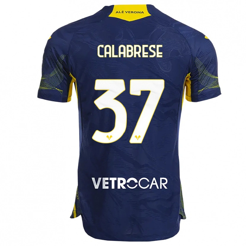 Danxen Donna Maglia Nicolò Calabrese #37 Blu Navy Giallo Kit Gara Home 2025/26 Maglietta