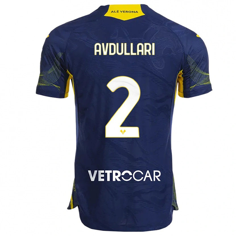 Danxen Donna Maglia Davide Avdullari #2 Blu Navy Giallo Kit Gara Home 2025/26 Maglietta