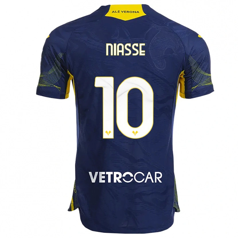Danxen Donna Maglia Cheikh Niasse #10 Blu Navy Giallo Kit Gara Home 2025/26 Maglietta