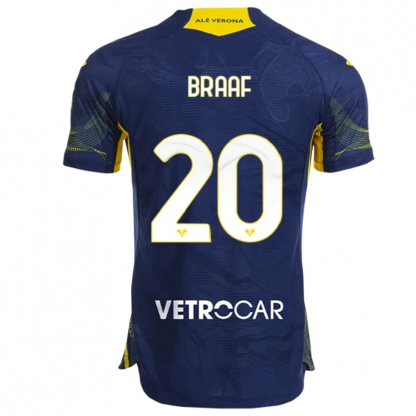Danxen Donna Maglia Jayden Braaf #20 Blu Navy Giallo Kit Gara Home 2025/26 Maglietta