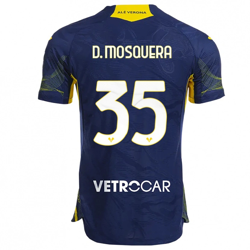 Danxen Donna Maglia Daniel Mosquera #35 Blu Navy Giallo Kit Gara Home 2025/26 Maglietta