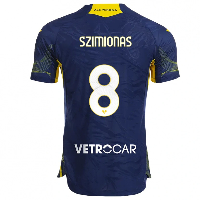 Danxen Donna Maglia Luca Szimionaș #8 Blu Navy Giallo Kit Gara Home 2025/26 Maglietta