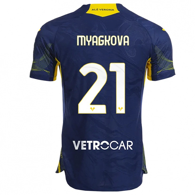 Danxen Donna Maglia Alina Myagkova #21 Blu Navy Giallo Kit Gara Home 2025/26 Maglietta