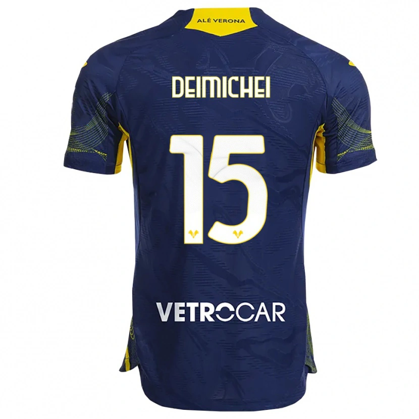 Danxen Donna Maglia Raffaele Deimichei #15 Blu Navy Giallo Kit Gara Home 2025/26 Maglietta