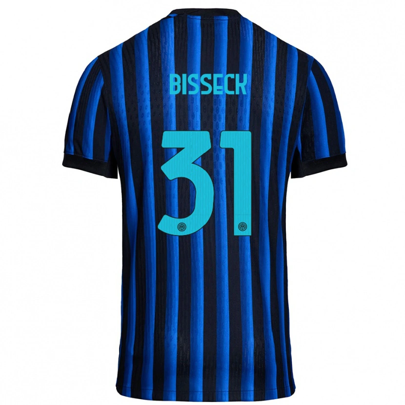 Danxen Donna Maglia Yann Bisseck #31 Nero Blu Kit Gara Home 2025/26 Maglietta