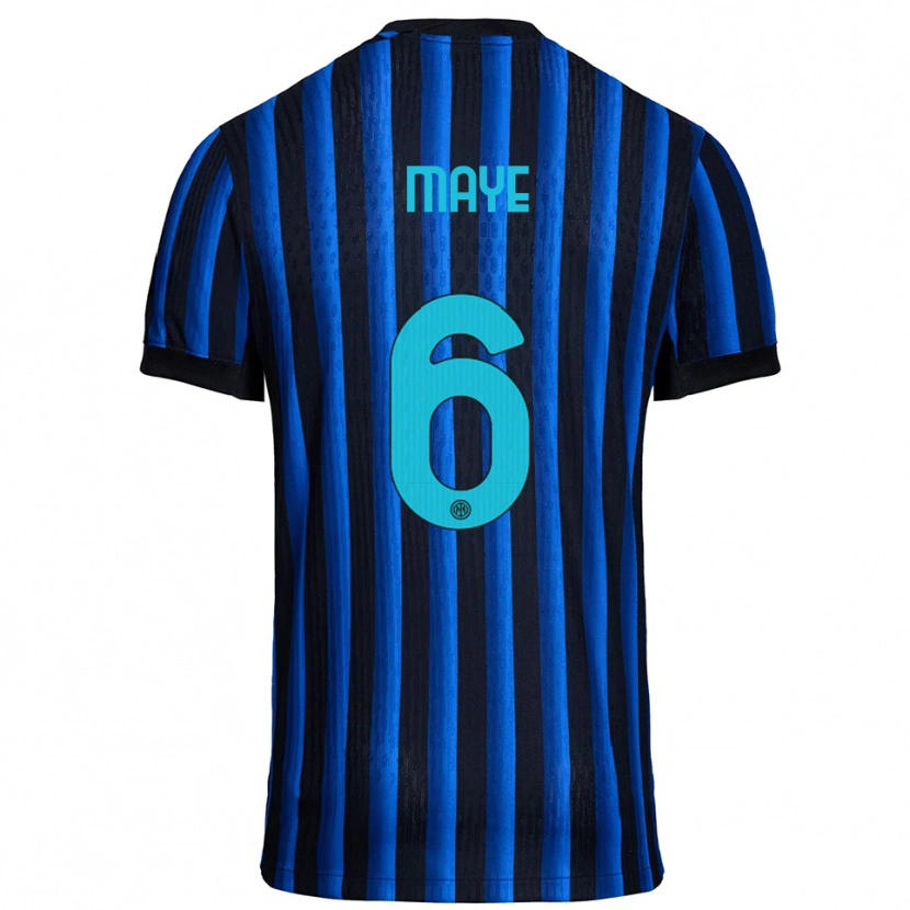 Danxen Donna Maglia Yvan Maye #6 Nero Blu Kit Gara Home 2025/26 Maglietta