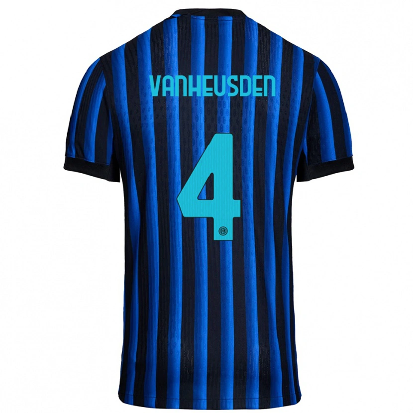 Danxen Donna Maglia Zinho Vanheusden #4 Nero Blu Kit Gara Home 2025/26 Maglietta