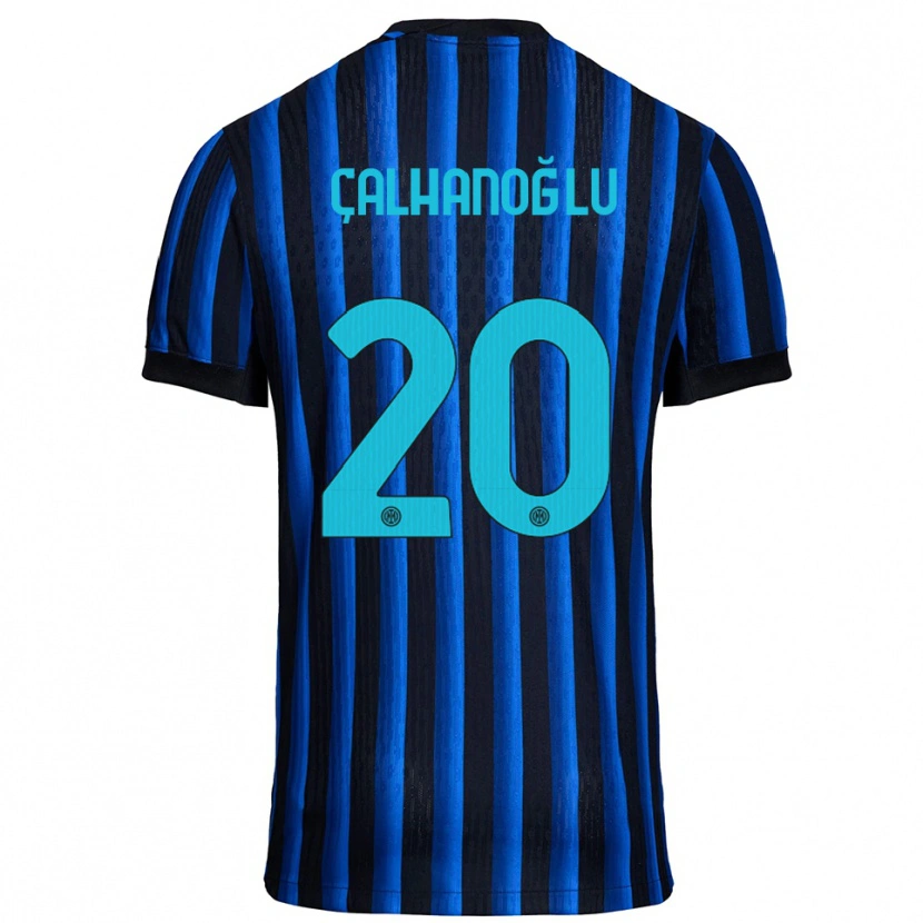 Danxen Donna Maglia Hakan Çalhanoğlu #20 Nero Blu Kit Gara Home 2025/26 Maglietta