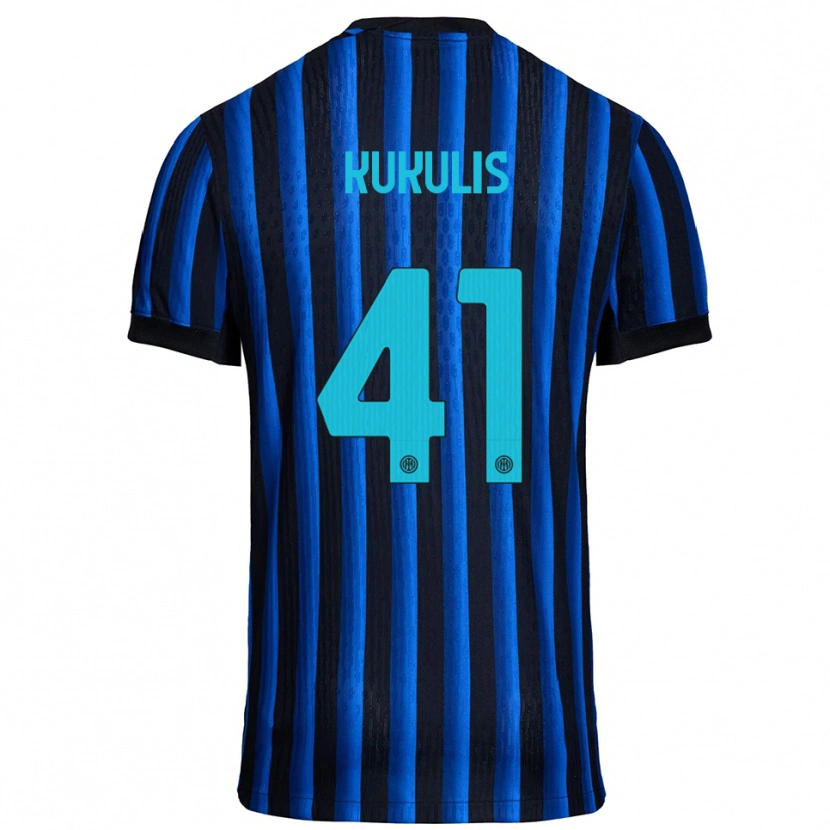 Danxen Donna Maglia Roberts Kukulis #41 Nero Blu Kit Gara Home 2025/26 Maglietta