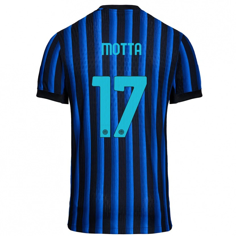 Danxen Donna Maglia Matteo Motta #17 Nero Blu Kit Gara Home 2025/26 Maglietta