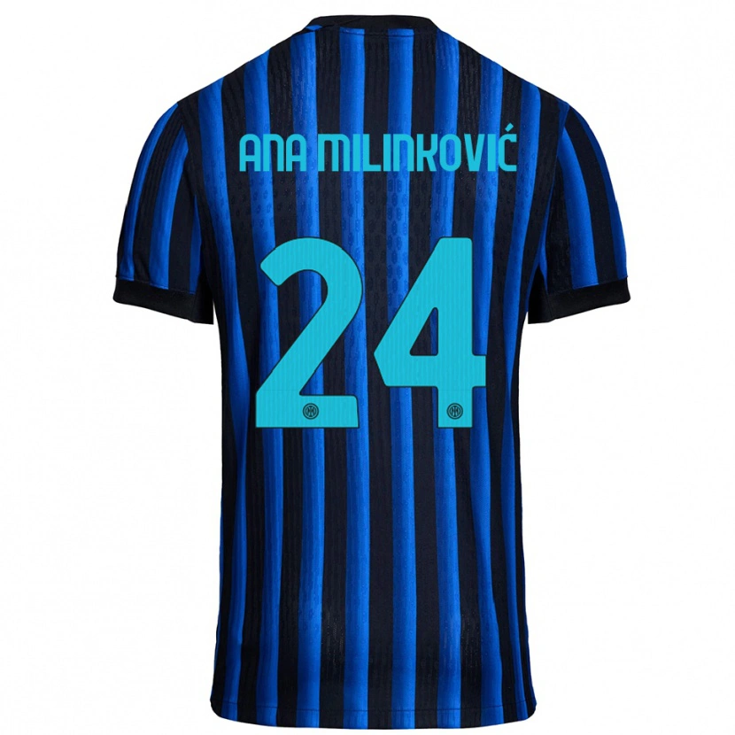 Danxen Donna Maglia Marija Ana Milinković #24 Nero Blu Kit Gara Home 2025/26 Maglietta
