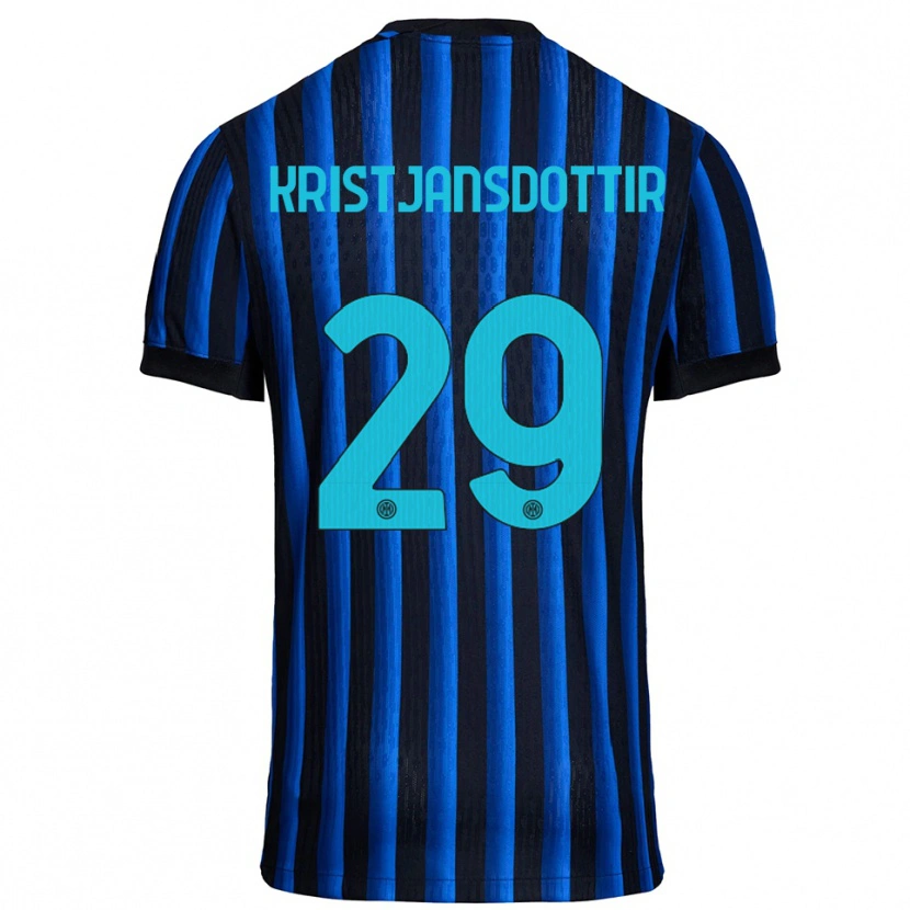Danxen Donna Maglia Anna Bjork Kristjansdottir #29 Nero Blu Kit Gara Home 2025/26 Maglietta