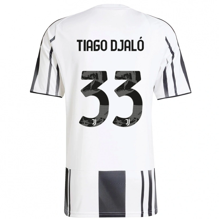 Danxen Donna Maglia Tiago Djaló #33 Bianco Nero Kit Gara Home 2025/26 Maglietta
