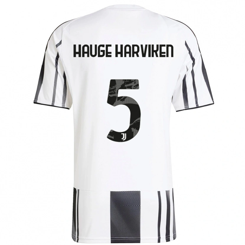 Danxen Donna Maglia Mathilde Hauge Harviken #5 Bianco Nero Kit Gara Home 2025/26 Maglietta