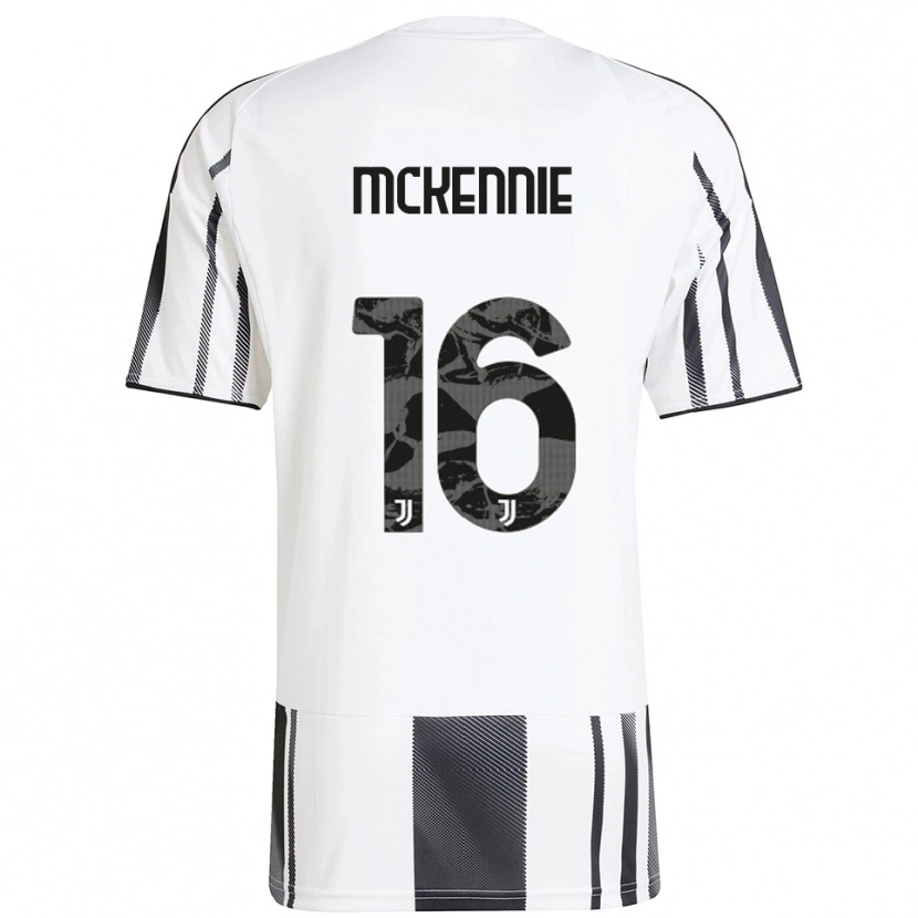 Danxen Donna Maglia Weston Mckennie #16 Bianco Nero Kit Gara Home 2025/26 Maglietta