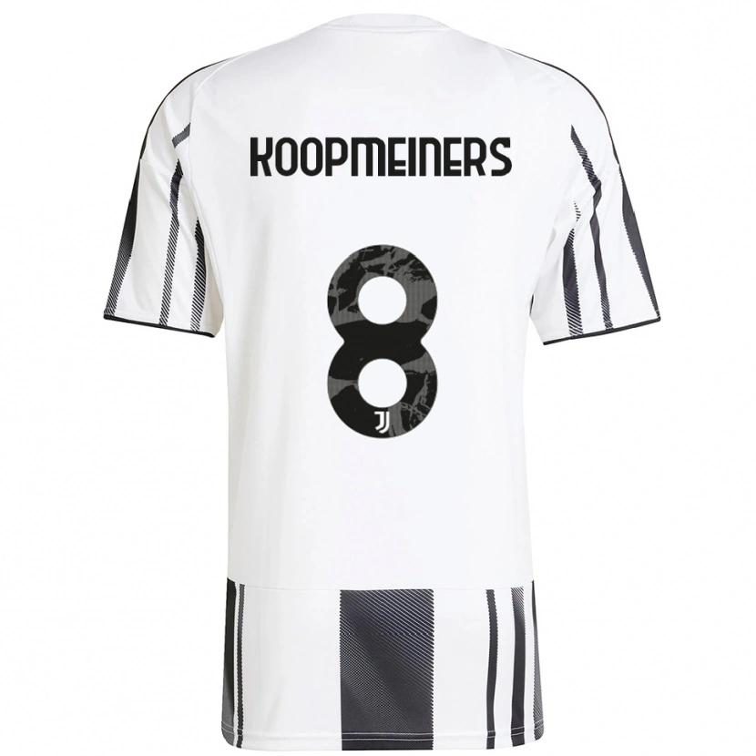 Danxen Donna Maglia Teun Koopmeiners #8 Bianco Nero Kit Gara Home 2025/26 Maglietta