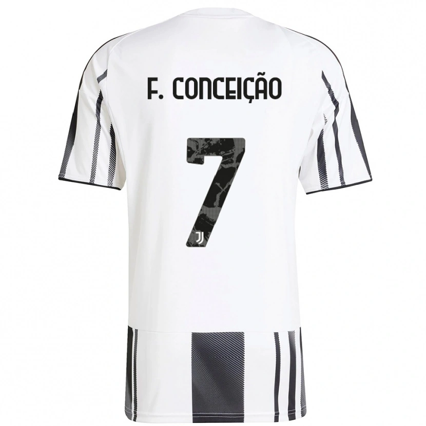 Danxen Donna Maglia Francisco Conceição #7 Bianco Nero Kit Gara Home 2025/26 Maglietta