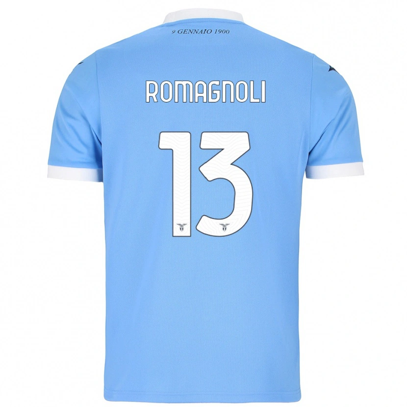 Danxen Donna Maglia Alessio Romagnoli #13 Azzurro Bianco Kit Gara Home 2025/26 Maglietta