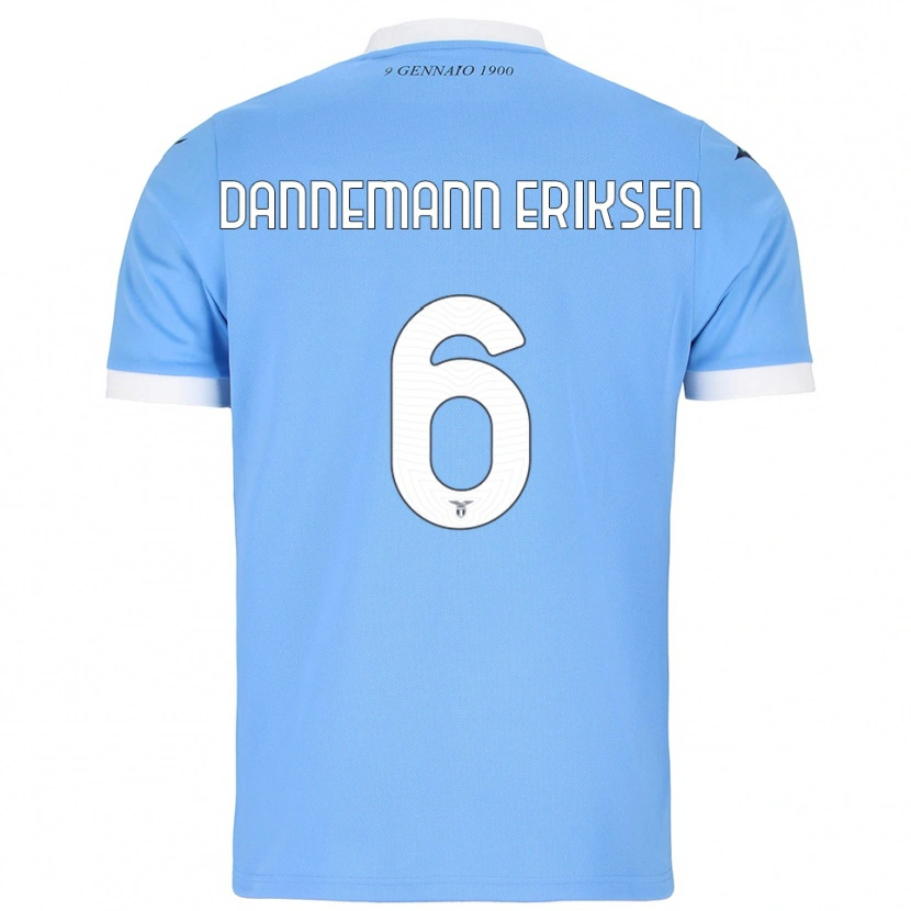 Danxen Donna Maglia Louise Dannemann Eriksen #6 Azzurro Bianco Kit Gara Home 2025/26 Maglietta