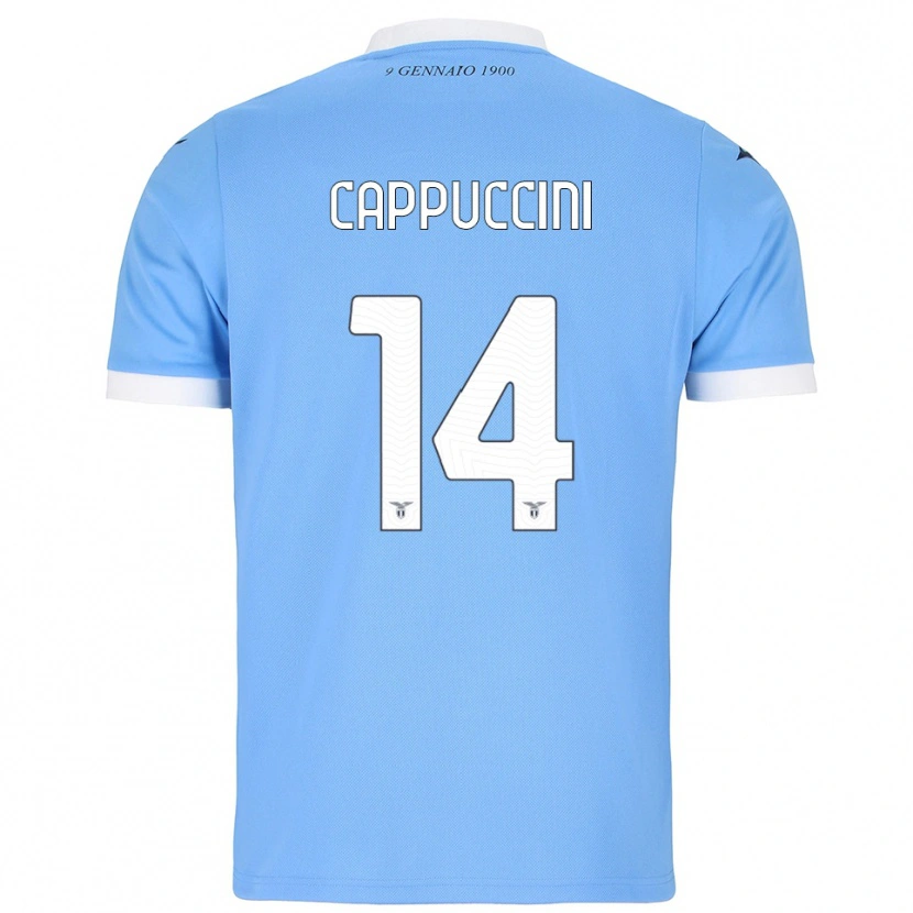 Danxen Donna Maglia Samuele Cappuccini #14 Azzurro Bianco Kit Gara Home 2025/26 Maglietta