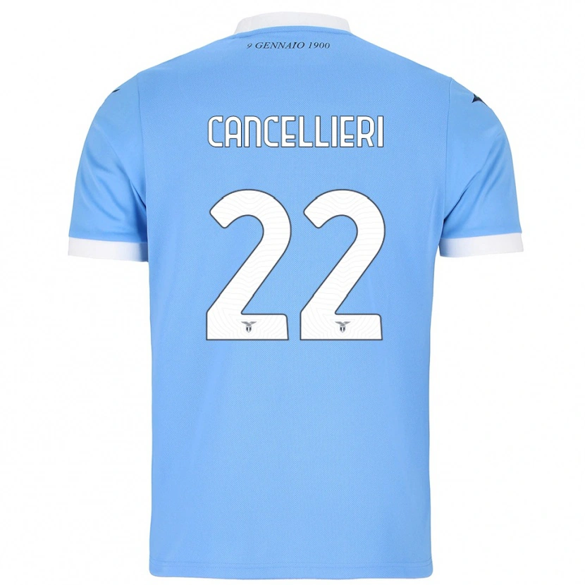 Danxen Donna Maglia Matteo Cancellieri #22 Azzurro Bianco Kit Gara Home 2025/26 Maglietta