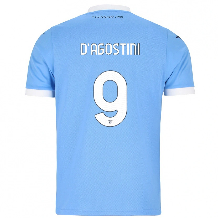 Danxen Donna Maglia Lorenzo D'agostini #9 Azzurro Bianco Kit Gara Home 2025/26 Maglietta