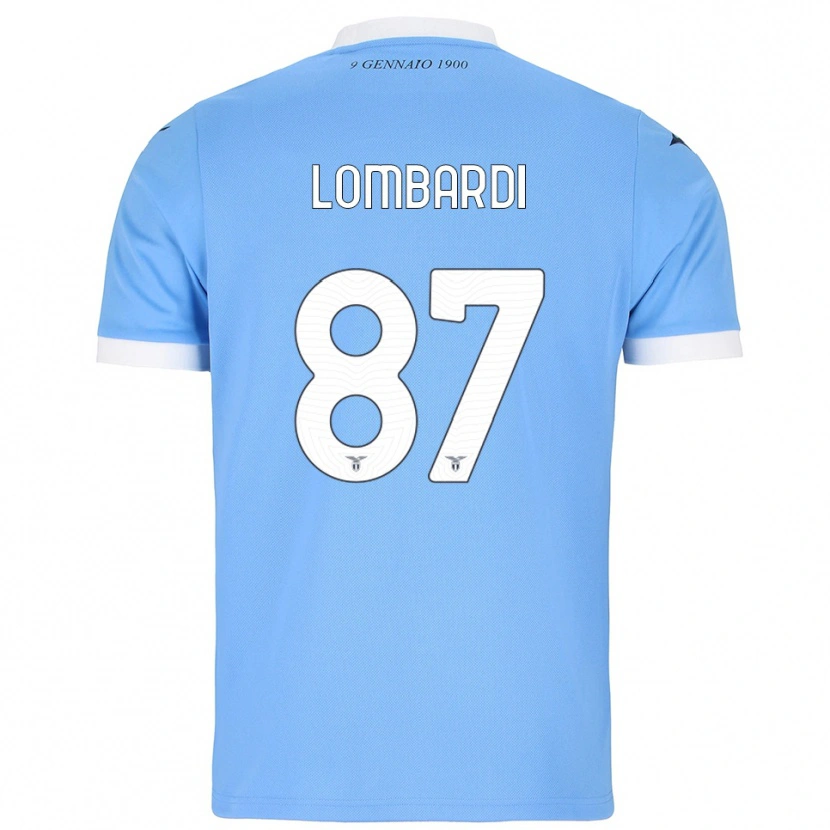 Danxen Donna Maglia Cristiano Lombardi #87 Azzurro Bianco Kit Gara Home 2025/26 Maglietta