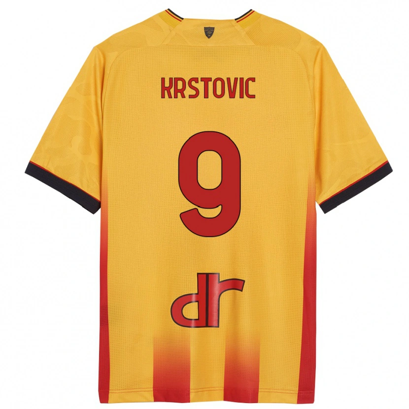Danxen Donna Maglia Nikola Krstović #9 Giallo Arancione Kit Gara Home 2025/26 Maglietta