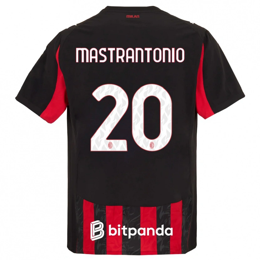 Danxen Donna Maglia Davide Mastrantonio #20 Rosso Nero Kit Gara Home 2025/26 Maglietta