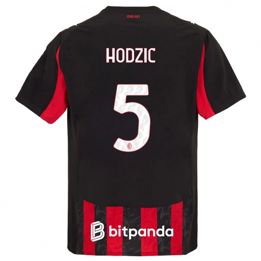 Danxen Donna Maglia Demirel Hodzic #5 Rosso Nero Kit Gara Home 2025/26 Maglietta