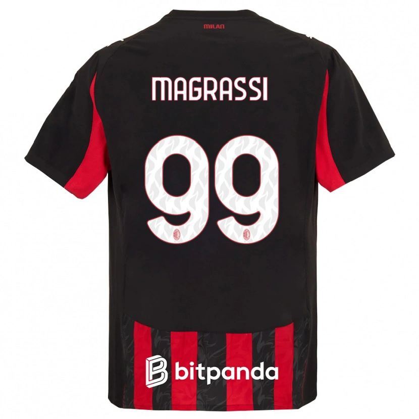 Danxen Donna Maglia Andrea Magrassi #99 Rosso Nero Kit Gara Home 2025/26 Maglietta