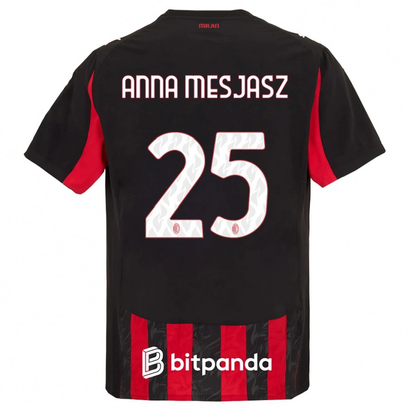 Danxen Donna Maglia Małgorzata Anna Mesjasz #25 Rosso Nero Kit Gara Home 2025/26 Maglietta