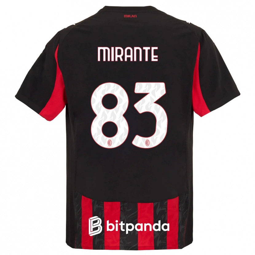 Danxen Donna Maglia Antonio Mirante #83 Rosso Nero Kit Gara Home 2025/26 Maglietta