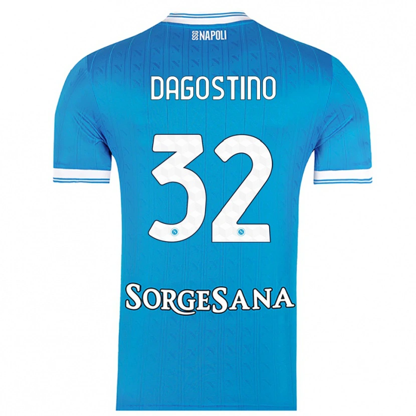 Danxen Donna Maglia Giuseppe Dagostino #32 Azzurro Bianco Kit Gara Home 2025/26 Maglietta