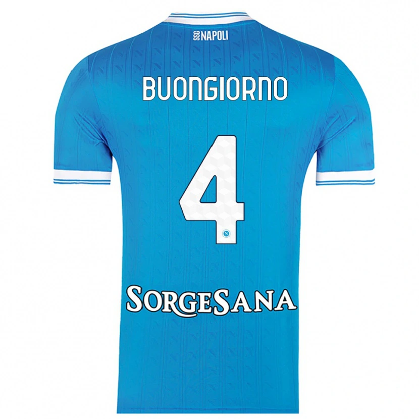 Danxen Donna Maglia Alessandro Buongiorno #4 Azzurro Bianco Kit Gara Home 2025/26 Maglietta