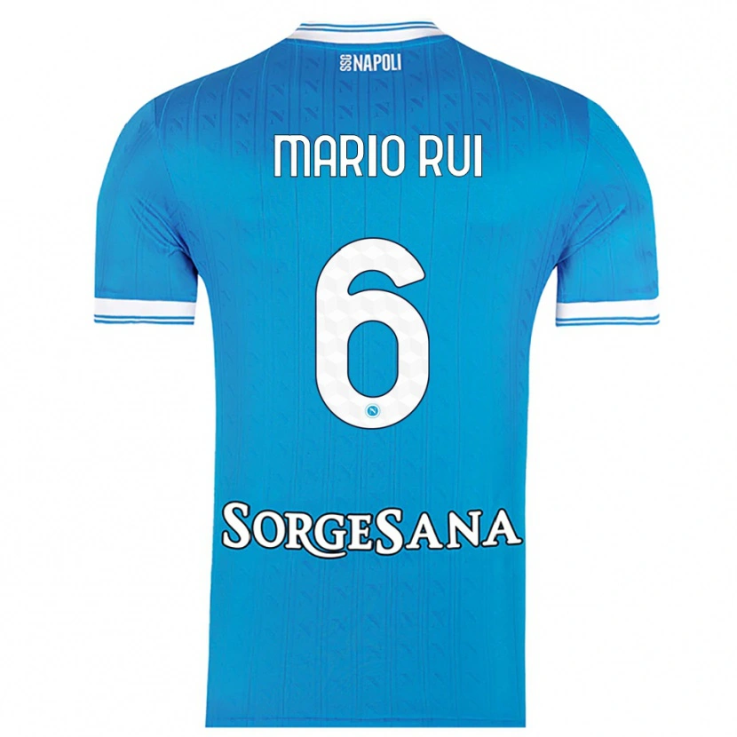 Danxen Donna Maglia Mario Rui #6 Azzurro Bianco Kit Gara Home 2025/26 Maglietta