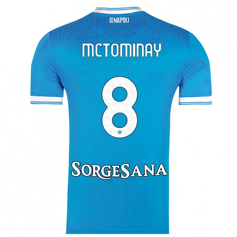 Danxen Donna Maglia Scott Mctominay #8 Azzurro Bianco Kit Gara Home 2025/26 Maglietta