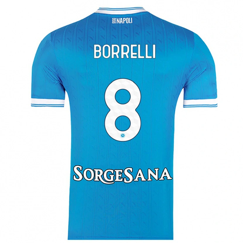 Danxen Donna Maglia Ciro Borrelli #8 Azzurro Bianco Kit Gara Home 2025/26 Maglietta