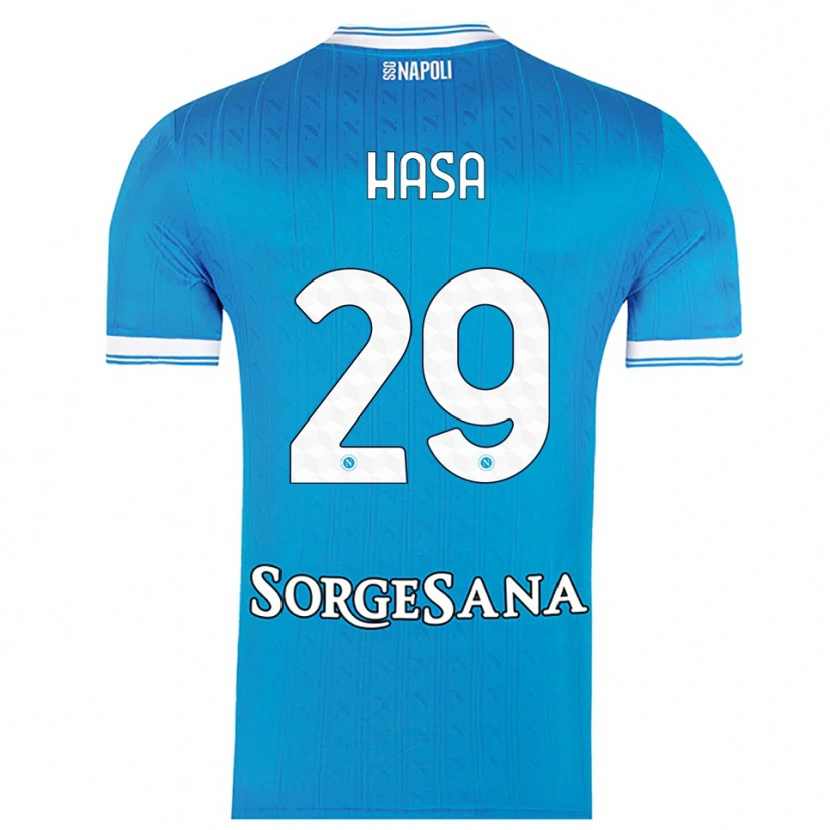 Danxen Donna Maglia Luis Hasa #29 Azzurro Bianco Kit Gara Home 2025/26 Maglietta