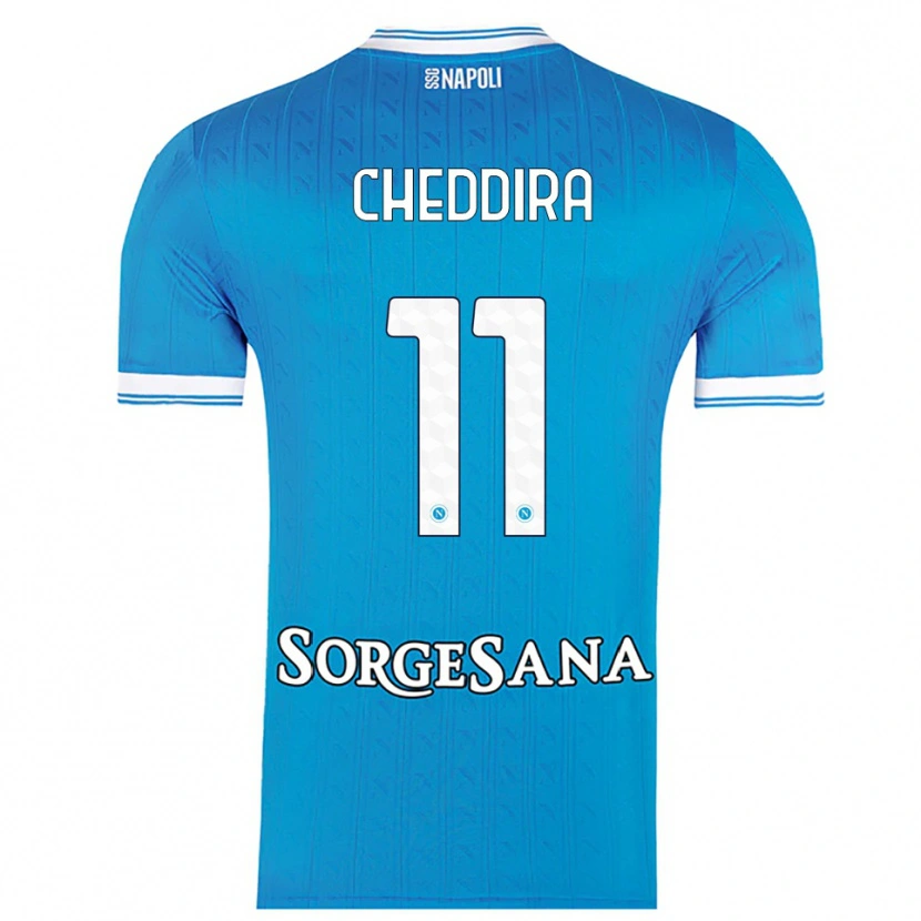 Danxen Donna Maglia Walid Cheddira #11 Azzurro Bianco Kit Gara Home 2025/26 Maglietta