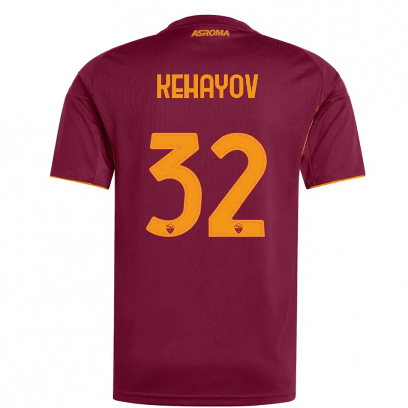 Danxen Donna Maglia Atanas Kehayov #32 Bordeaux Arancione Kit Gara Home 2025/26 Maglietta