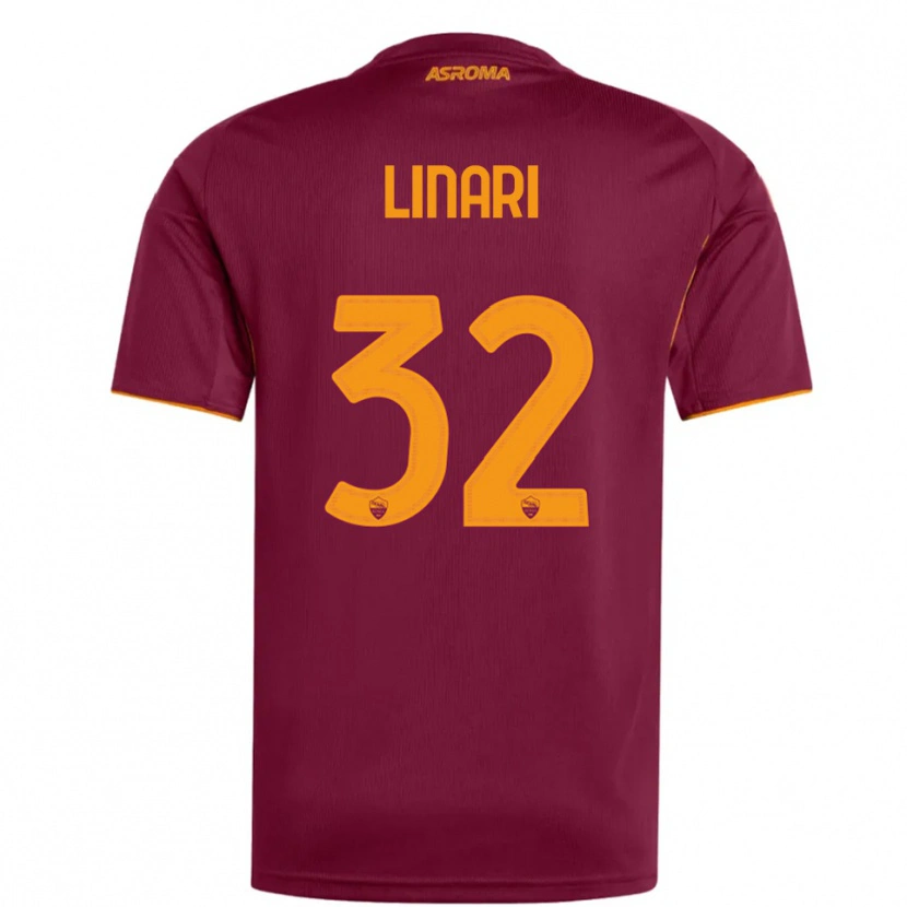 Danxen Donna Maglia Elena Linari #32 Bordeaux Arancione Kit Gara Home 2025/26 Maglietta